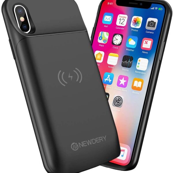 Cover Batteria per iPhone X/XS, 6000mAh Ricaricabile Custodia Batteria per iPhone X/XS/10 Esterna Power Bank